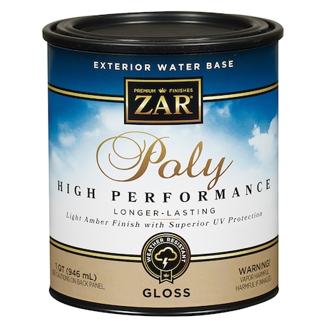 Zar 1 Qt Light Amber Zar Water-Based Exterior Polyurethane Gloss 32612
